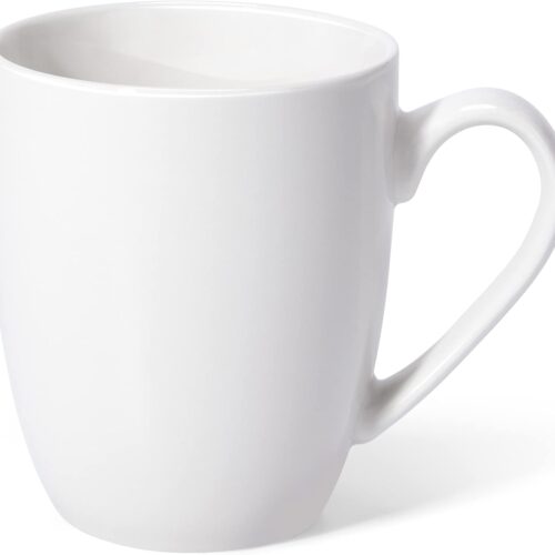 16 oz Large Coffee Mug with Handle Tea Cup Novelty Coffee Cup Idea Gift for Men Women Office Work, White (White)