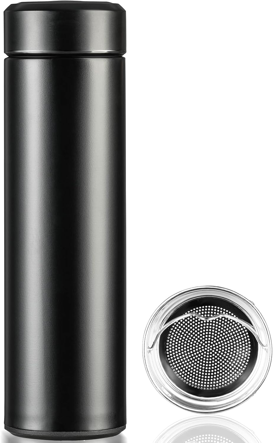 Insulated Water Bottle, 17 oz Stainless Steel Water Bottles, Double Wall Vacuum Hot Drinks Thermo, Metal Water Bottle Keeps Hot for 12 Hrs, Cold for 24 Hrs, for Coffee, Tea