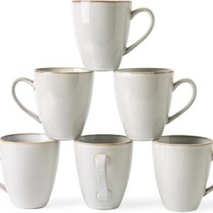 17 OZ Coffee Mugs Set of 6, Large Ceramic Coffee Mugs，Modern Coffee Mugs Set with handle for Tea/Latte/Cappuccino/Milk/Cocoa, Funny Tea Cups for Office and Home, Engagement Gifts…