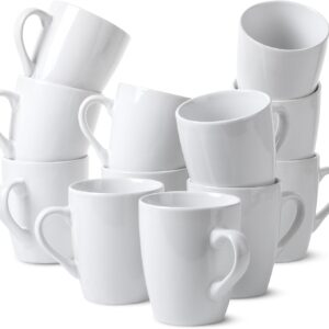 - White Coffee Mugs, Set of 12, 12oz, Coffee Mug Set, Christmas Gifts