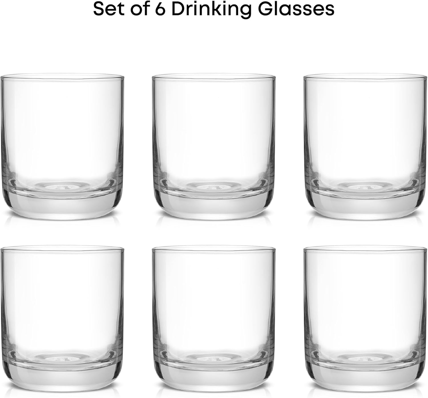 Crystal Whiskey Glasses, Lowball Glasses Set of 6, 10oz Short Glass Tumbler, Double Old Fashioned Rocks Glass for Scotch or Bourbon, Dishwasher Safe Glassware - Image 2