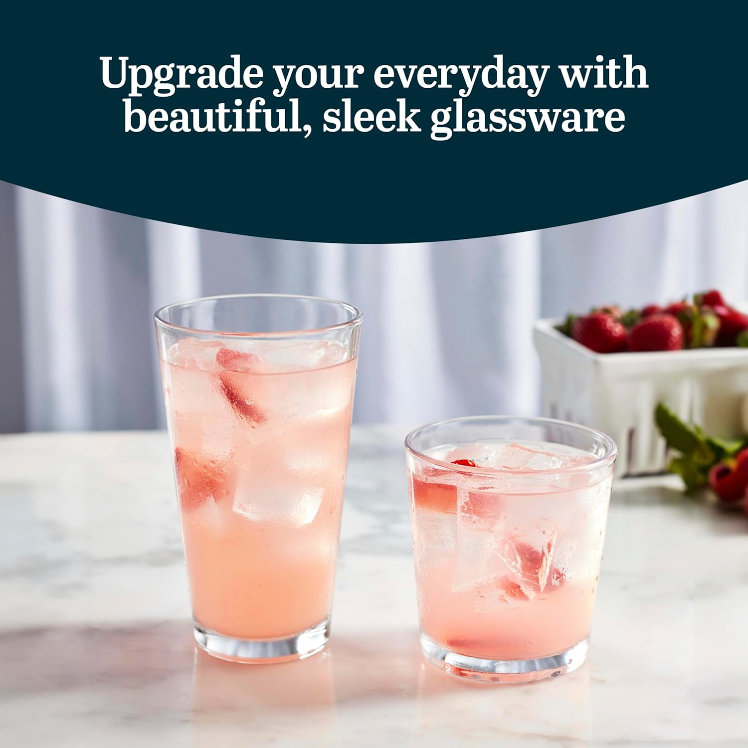 Tumbler and Rocks Glasses Set, Stylish Lead-Free Drinking Glasses Set of 16, Versatile Dishwasher Safe Kitchen Glassware Set for Parties - Image 2