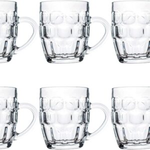 Beer Mugs Set,Glass Mugs With Handle 19oz,Large Beer Glasses For Freezer,Beer Cups Drinking Glasses 560ml,Pub Drinking Mugs Stein Water Cups For Bar,Alcohol,Beverages Set of 6…