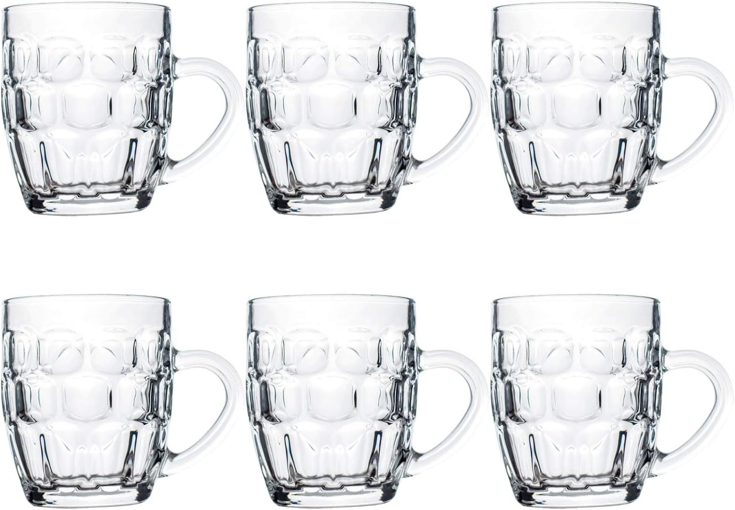 Beer Mugs Set,Glass Mugs With Handle 19oz,Large Beer Glasses For Freezer,Beer Cups Drinking Glasses 560ml,Pub Drinking Mugs Stein Water Cups For Bar,Alcohol,Beverages Set of 6…