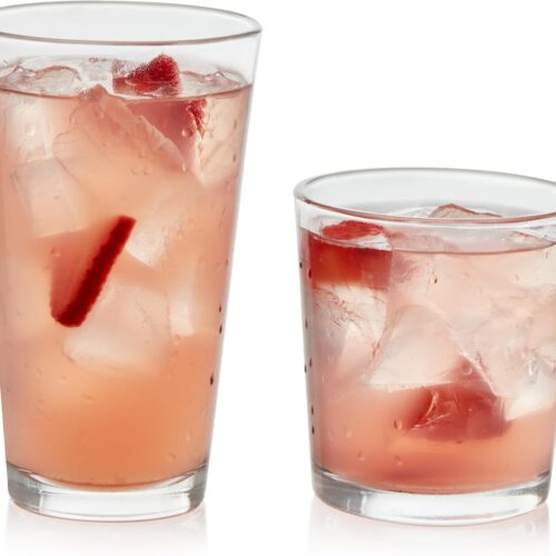 Tumbler and Rocks Glasses Set, Stylish Lead-Free Drinking Glasses Set of 16, Versatile Dishwasher Safe Kitchen Glassware Set for Parties