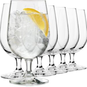 Stemmed Water Glasses, Clear Multi Purpose Water Goblet Set of 6, Dishwasher Safe 16 oz Goblet Glasses for Parties