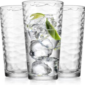 Drinking Glasses Set of 10 Highball Glass Cups, 17 Oz Cooler Glassware. Home and Bar Everyday Basic Drinkware Elegant Kitchen Glasses for Water, Juice, Cocktails, Iced Tea.
