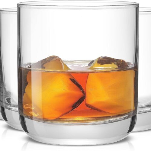 Crystal Whiskey Glasses, Lowball Glasses Set of 6, 10oz Short Glass Tumbler, Double Old Fashioned Rocks Glass for Scotch or Bourbon, Dishwasher Safe Glassware